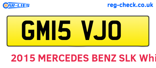 GM15VJO are the vehicle registration plates.