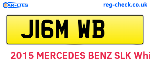 J16MWB are the vehicle registration plates.