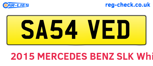 SA54VED are the vehicle registration plates.