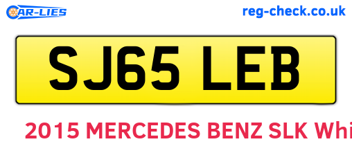 SJ65LEB are the vehicle registration plates.