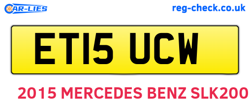 ET15UCW are the vehicle registration plates.