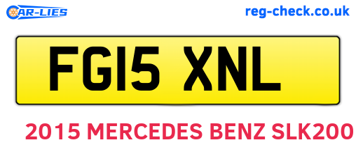 FG15XNL are the vehicle registration plates.