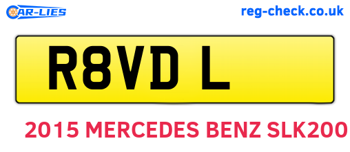 R8VDL are the vehicle registration plates.