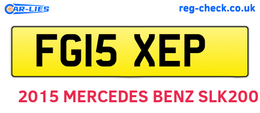 FG15XEP are the vehicle registration plates.