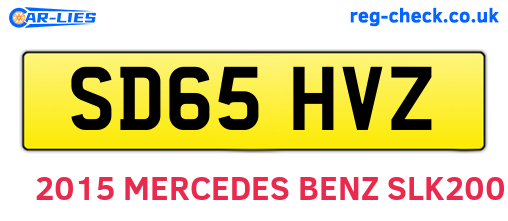 SD65HVZ are the vehicle registration plates.