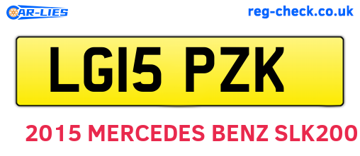 LG15PZK are the vehicle registration plates.