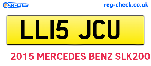 LL15JCU are the vehicle registration plates.