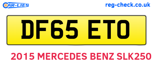 DF65ETO are the vehicle registration plates.