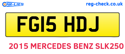 FG15HDJ are the vehicle registration plates.