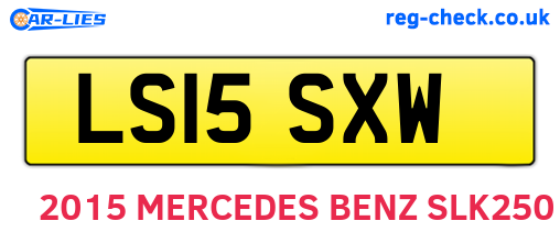 LS15SXW are the vehicle registration plates.