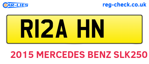 R12AHN are the vehicle registration plates.