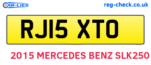 RJ15XTO are the vehicle registration plates.