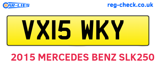 VX15WKY are the vehicle registration plates.