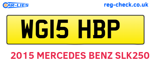 WG15HBP are the vehicle registration plates.