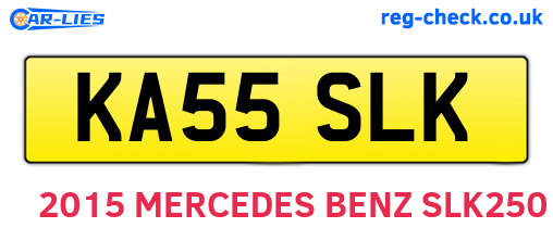 KA55SLK are the vehicle registration plates.