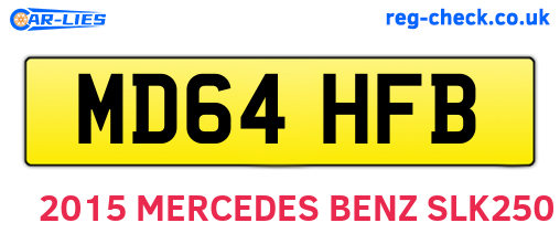 MD64HFB are the vehicle registration plates.