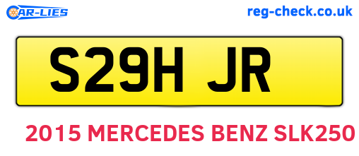 S29HJR are the vehicle registration plates.