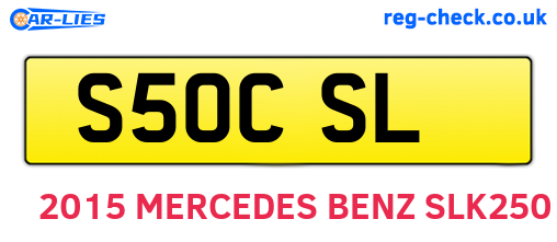 S50CSL are the vehicle registration plates.