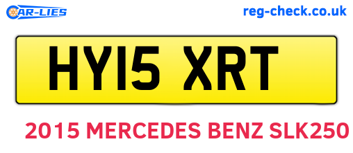 HY15XRT are the vehicle registration plates.