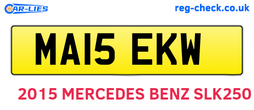 MA15EKW are the vehicle registration plates.