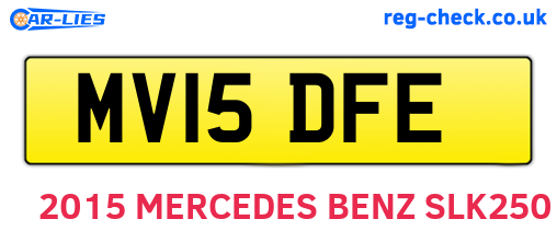 MV15DFE are the vehicle registration plates.