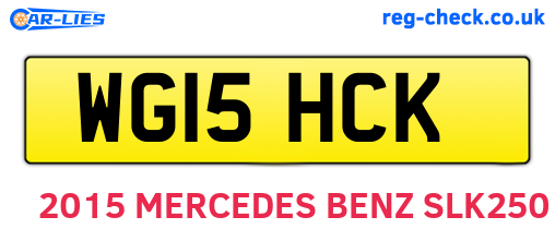 WG15HCK are the vehicle registration plates.