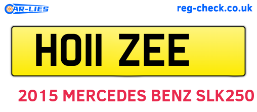 HO11ZEE are the vehicle registration plates.