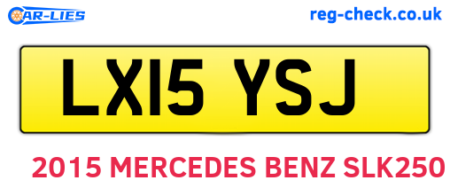 LX15YSJ are the vehicle registration plates.