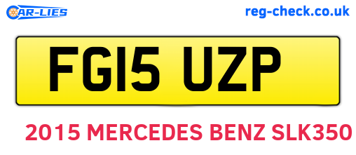 FG15UZP are the vehicle registration plates.