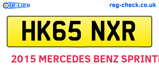 HK65NXR are the vehicle registration plates.