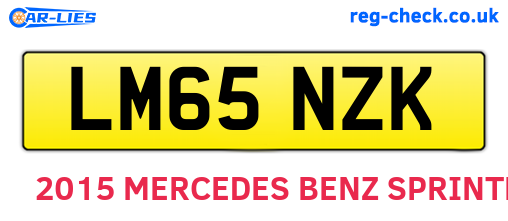 LM65NZK are the vehicle registration plates.