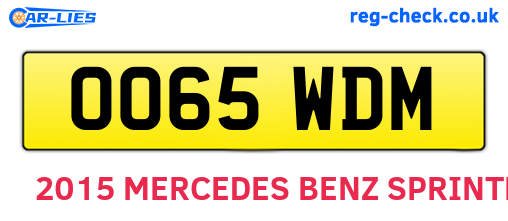 OO65WDM are the vehicle registration plates.