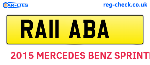 RA11ABA are the vehicle registration plates.
