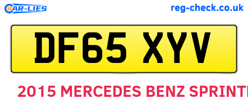 DF65XYV are the vehicle registration plates.
