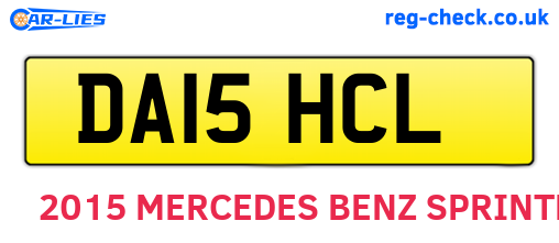 DA15HCL are the vehicle registration plates.