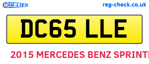 DC65LLE are the vehicle registration plates.