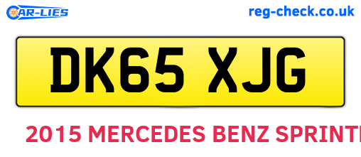 DK65XJG are the vehicle registration plates.