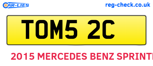 TOM52C are the vehicle registration plates.