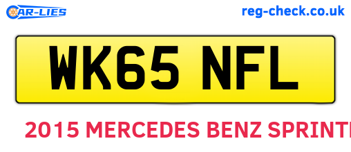 WK65NFL are the vehicle registration plates.