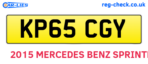 KP65CGY are the vehicle registration plates.