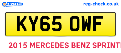 KY65OWF are the vehicle registration plates.