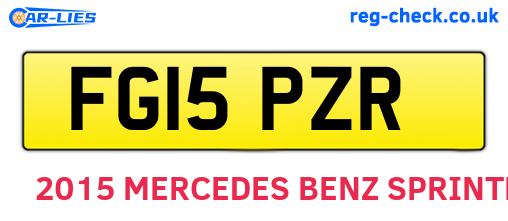 FG15PZR are the vehicle registration plates.