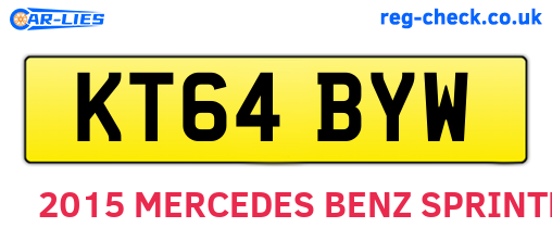 KT64BYW are the vehicle registration plates.