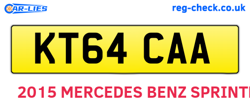 KT64CAA are the vehicle registration plates.