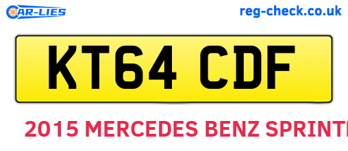 KT64CDF are the vehicle registration plates.