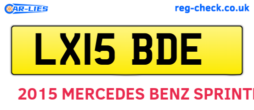 LX15BDE are the vehicle registration plates.