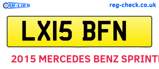 LX15BFN are the vehicle registration plates.