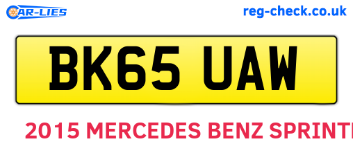 BK65UAW are the vehicle registration plates.