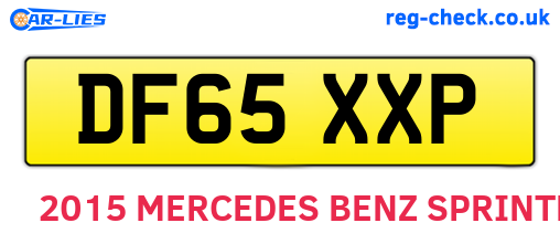 DF65XXP are the vehicle registration plates.