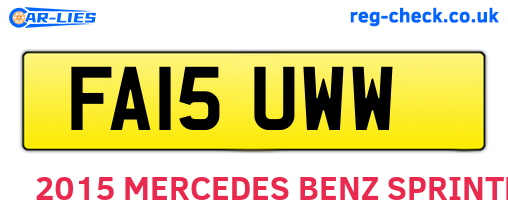 FA15UWW are the vehicle registration plates.